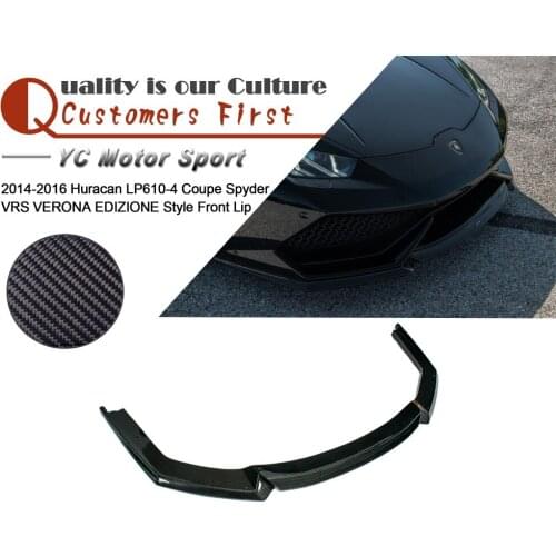 Carbon Fiber VRS VERONA EDIZIONE Style Front Lip Fit For 2014-2016 Huracan LP610-4 Coupe Spyder Front Bumper Lower Splitter