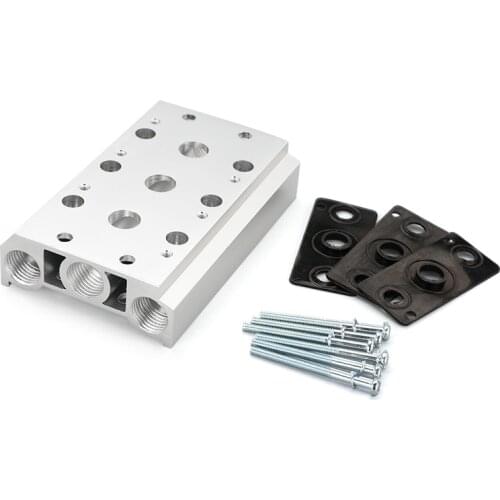 Pneumatic Solenoid Valves 4V210-08 4V220-08 Air Exhaust Manifold 200M Valve Plate Base Manifold With Accessories