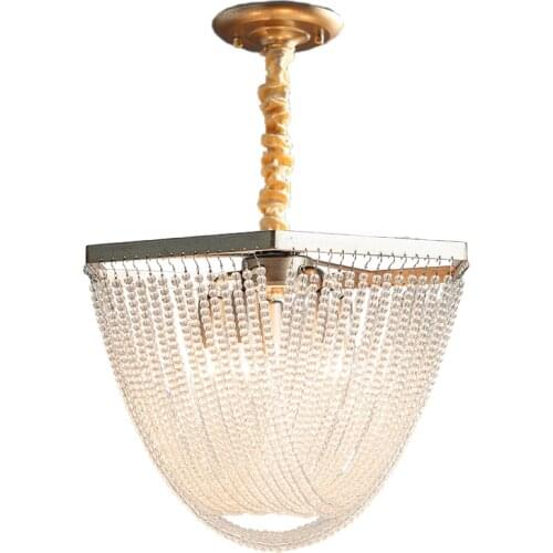 Crystal beaded pendant light art deco retro vintage hanging light elegant bedroom pendant lamp nordic suspension kitchen fixture