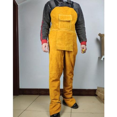 Durable Cowhide Leather Welding Apron Split Leg with Pockets Tool