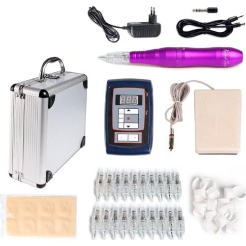 Profession Permanent Makeup Machine 6 Colors Eyebrow Lip Rotary Tattoo Machine Pen Pedal Power Supply Cosmetics Gun Tattoo Kit