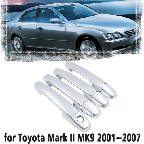 Luxury chrome door handle cover trim protection cover for Toyota Mark II MK9 X100 2001~2007 Car accessory sticker 2002 2003 2004