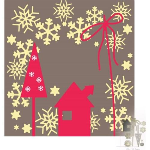Christmas Snowflake House Metal Cutting Dies For DIY Decorative Embossing Handcraft Paper Cards Making Die Template 2021 New