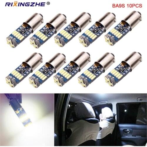 RXZ 10pcs ba9s LED t4w h6w 4014LED 15SMD Canbus For car Reverse Lights or Parking Lights, License Plate Lights,White