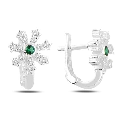 Silver 925 Sterling Snowflake Zircon Cubic Zirconia Child Tag