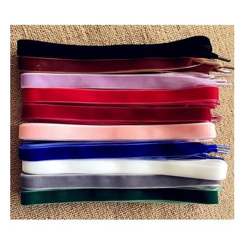 New Arrival 100CM Long 1.6CM Wide Flat Single Side Velvet Shoelaces Shoe Laces Sneaker Sport Shoes Lace One Pair Drop Shipping
