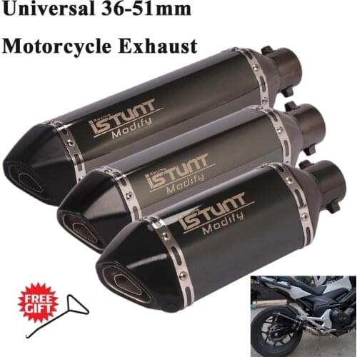 Universal 370mm Motorcycle Exhaust Pipe Escape Silencer Modify Muffler DB Killer For NMAX155 NVX125 R15 Z250 NC700 Dirt Bike R1