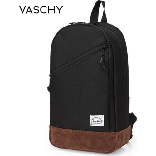 VASCHY Casual Mini Backpack Unisex Chest Pack One-Shoulder Convertible Sling Bag Cross-Body Pack for Outdoor Cycling Men Women