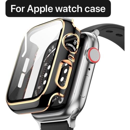 360 full protective shell compatible with Apple watch case 44mm 42mm 40mm 38mm Protect Shell+Glass for iwatch 6 5 4 3 2 SE case