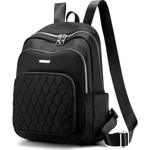 2020 Woman Nylon Laptop Backpack Men Black Waterproof Zipper Solid Color Soft Large Capacity Travel Mochila Feminina Sac Plecak