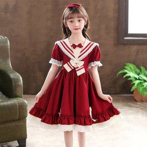 Girls Lolita Dress Elegant Children Party Dress Teen Wedding Gown Kids Dresses for Girls Birthday Party Dress Vestidos 4-14 Year