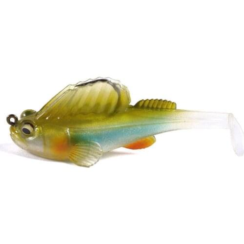1PCS Dark Sleeper Swimbaits soft lure 7cm 14g fishing pike lure bass Deep Running Paddle Tail Swimbait lead jig leurre