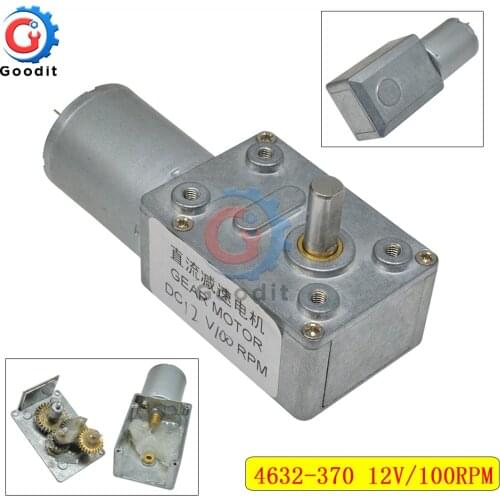 DC 12V 4632-370 Volt 100RPM High Torque Turbine DC Worm Gear Reducer Worm Geared Motors Toys Reversed Reduction Low Speed Motor