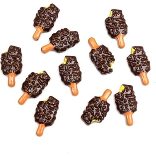 20Pcs Coffee Cute Popsicle Resin Decoration Crafts Beads Frame Flatback Cabochon Scrapbook DIY Embellishments Accessories