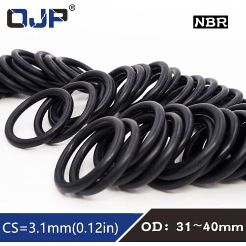 20PC/lot Rubber Ring Black NBR Sealing O Ring CS3.1mm OD31/32/33/34/35/36/37/38/39/40mm O-Ring Seal Nitrile Gasket Rings Washer