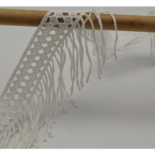 22yards 5'' Wide Venise Cotton Lace Trims Tassel Eyelet Fabric For Garment Accessory DIY Craft Supply wholesale