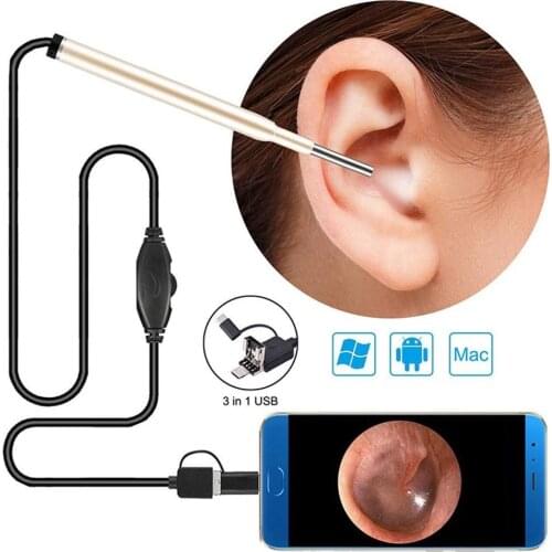 3.9mm Otoscope Ent Inspection Camera Video Usb Visual Ear Cleaning Endoscope 720P Medical Camera for Type c Android Phone PC