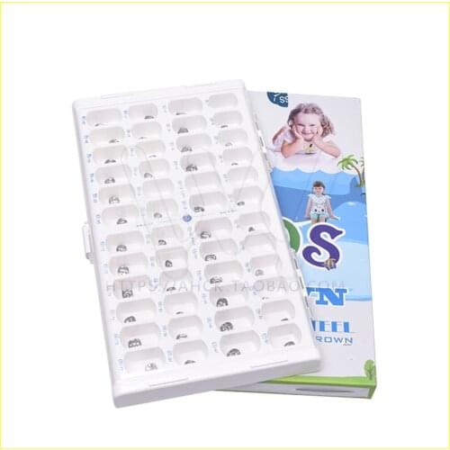 48pcs High Quality Stainless Steel Children Metal Premature Preformed Tooth Crown Accurate Temporary Crown Children Crown