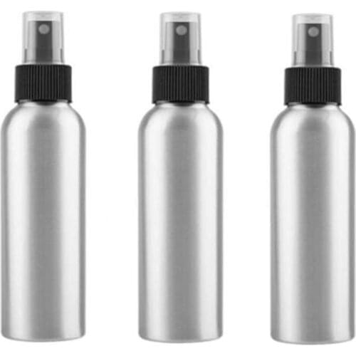 6pcs 120ML 4OZ Aluminum Silver Spray Bottles Refillable Empty Fine Mist Sprayer with Black Nozzle and Lid Perfume Facial Water