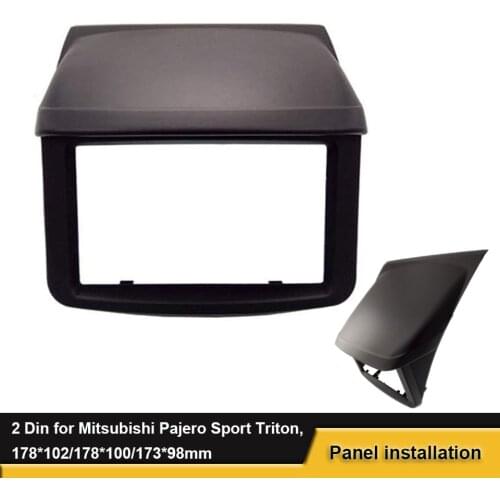 2 Din Car Radio Stereo Fascia For Mitsubishi Pajero Sport Triton L200 Panel Frame Dash Mounting Installation Trim Kit Face