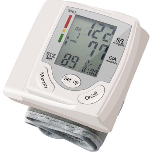 Automatic Digital LCD Display Wrist Monitor Heart Beat Rate Pulse Meter Measure White Convenient Carry