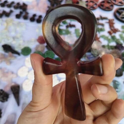 65-85mm Big Beautiful Crystal crucifix Natural Fluorite Quartz Gemstone cross Healing Love Gift