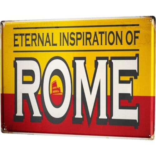 Cartel de estano, arte Retro Metropole Roma Italia