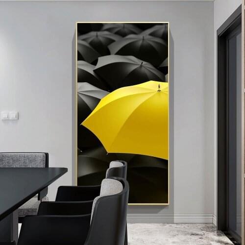 Black And Yellow Umbrella Canvas Painting Canvas Print Wall Art Picture For Living Room Home Decor Wall Decoration Frameless