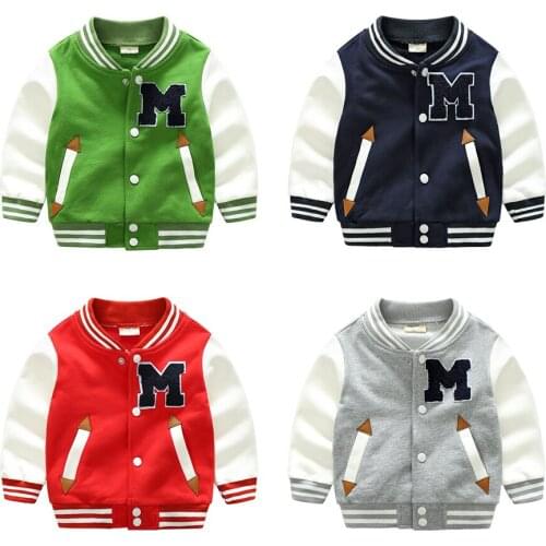 2019 spring autumn kids Cardigan coat casual fashion cotton boy girl Baseball Shirt clothes baby Button Childrens clothing
