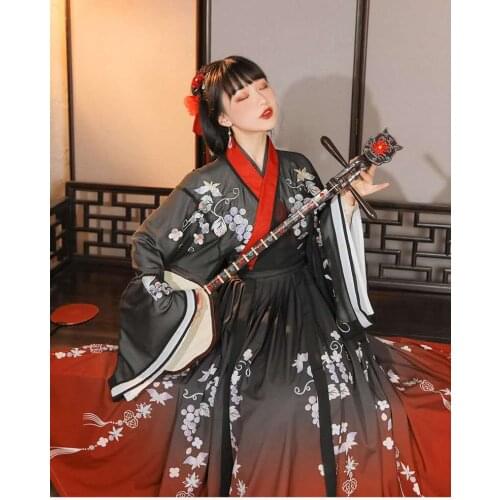 Ancient Chinese Robe Traditional Hanfu Dress Female Princess Costume Folk Dance Stage Performance Chinese Suit Women