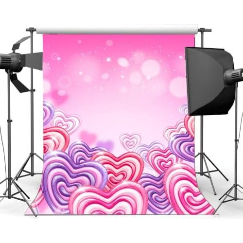 Valentines Day Backdrop Photography Backdrops Sweet Heart Lollipops Bokeh Glitter Sequins Wedding Background