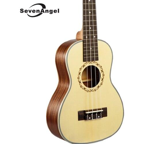 SevenAngel 23" Concert Ukulele 4 AQUILA Strings Hawaiian Mini Guitar Uku Acoustic Guitar Ukelele 12 Patterns guitarra send gifts
