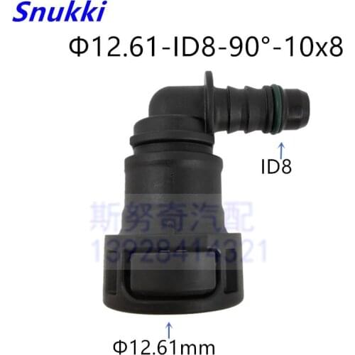 12.61 ID8 fuel line connector with 90 degree elbow with double button plastic fittings female connectors 2pcs a lot