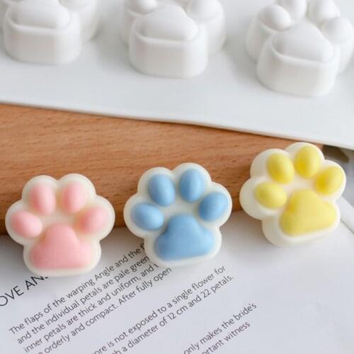Cat Paw Candle Silicone Soap Mold Chocolate Candy Bar Soap Cake Pet Treat Decorating Baking Tools Fondant Molds