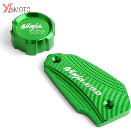 Motorcycle Front & Rear Fluid Reservoir Cover Cylinder Reservoir Brake Cap For Kawasaki NINJA 650 NIINJA650 2016 2017 2018 2019