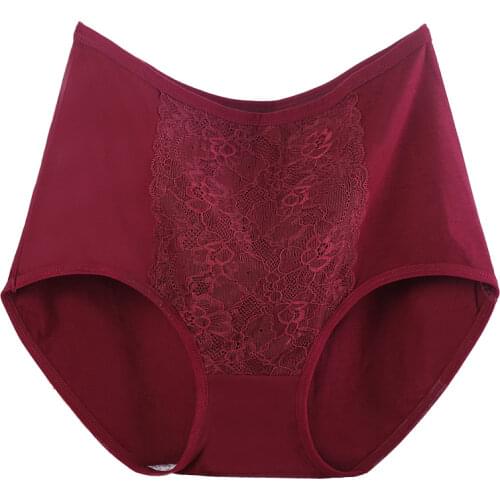 XL~6XL Summer Womens Panties High Waist Underwear Cotton Briefs Lingerie Sexy Lace Underpants Solid Breathable Female Intimates