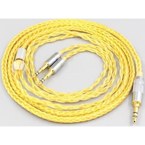 LN007383 16 Core OCC Gold Plated Braided Earphone Cable For Abyss Diana Acoustic Research AR-H1 Advanced Alpha GT-R Zenith PMx2