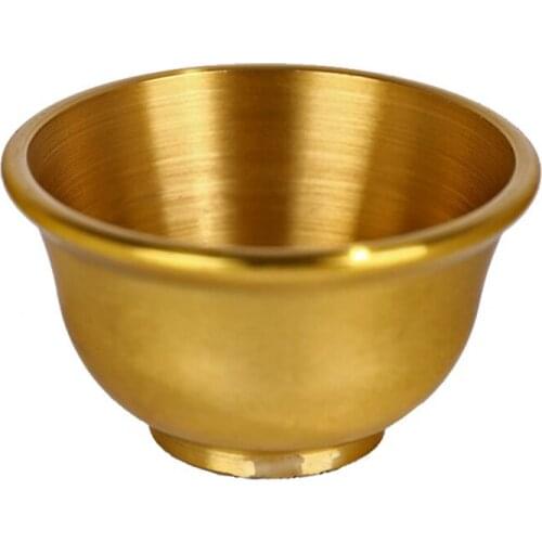 Pure copper Buddha copper cup Buddha water household thickened trumpet tribute cup for Buddha holy water cup