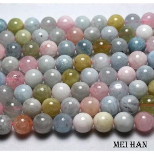 Meihan Free shipping (1strand/set) 10mm natural Madagascar Beryl smooth round charm gem stone for jewelry making