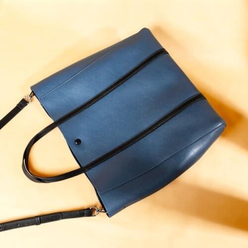 Fashion Women Handbag Split Leather Women Bag Large Capacity Tote Bag Big Ladies Female Shoulder Bags Patchwork Shopping Purse