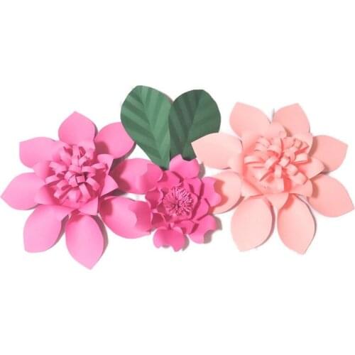 Handmade Cardstock Rose DIY Paper Flowers Leaves Set For Wedding & Event Backdrops Decorations Nursery Wall Deco Video Tutorials