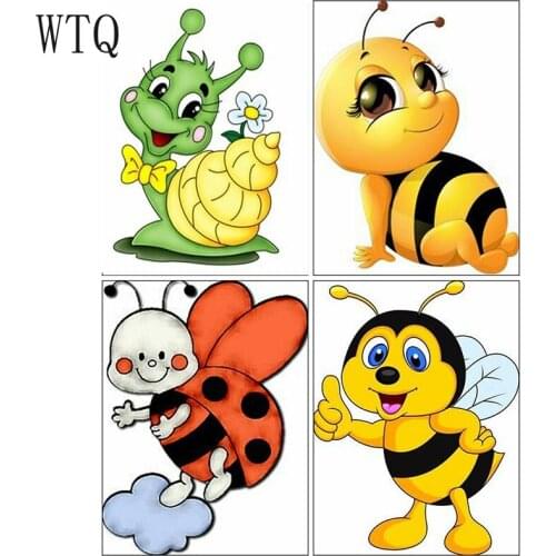 5D DIY Diamond Painting Cross Stitch Kits Cartoon Bee Mosaic Picture Full Square/Round Diamond Embroidery Wall Home Decor Gifts