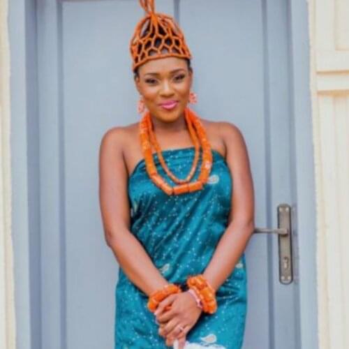 4UJewelry Coral Jewelry Sets Big Size Bracelet Earrings Necklace Set For Nigerian Wedding Party 2 Layers Edo Bridal Jewelry Sets