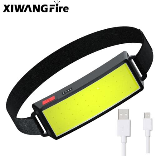 2021 Year New Style Headlamp Portable Mini COB LED Headlight with Built-in Battery Flashlight USB Rechargeable Head Lamp Torch