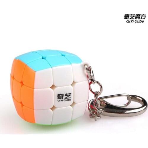 Newest QiYi Mini Keychain Puzzle Cube 3cm 3x3x3 Mini Twist Magic Cube Toys Gift Smart Key Ring Decoration Cute