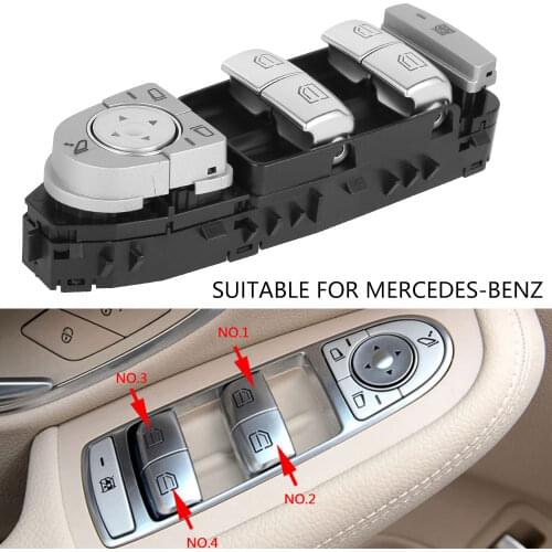 Car Window Switch Repair Button Cover Vehicle Door Glass Control Switch For Mercedes Benz C Class GLK W205 05.2014-05.2018
