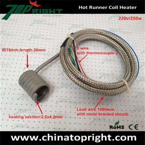 Spring hot runner coil heater