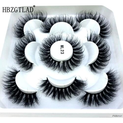 Lashes 5 Pairs 3D Faux Mink Lashes Fluffy Soft Wispy Volume Natural long False Eyelashes Eye Lashes Reusable Eyelashs Makeup