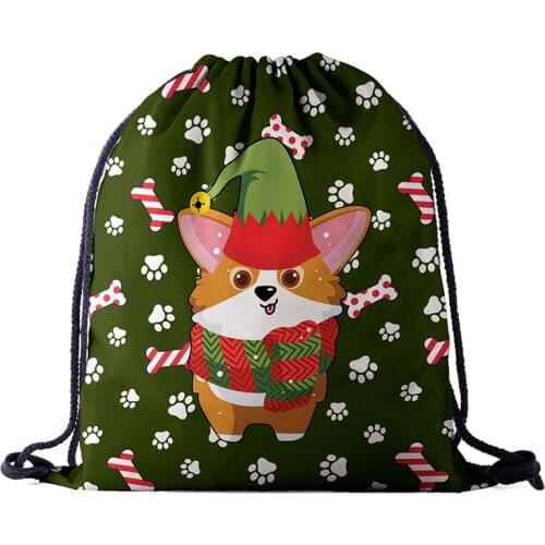 Drawstring Backpack fashion Women 3D printing travel softback men Christmas drawstring bags unisex Womens shoulder factory new