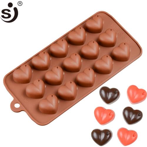 SJ 3d Silicone Chocolate Molds Heart Cake Cookie Desert Bakeware Tray Cake Molds For Decorations Tools